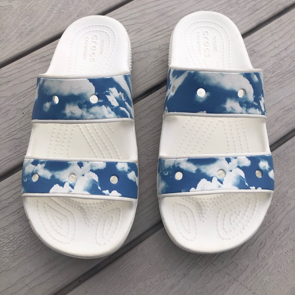 Crocs Unisex Classic Out of this World Sandal | White Men’s 5 Women’s 7